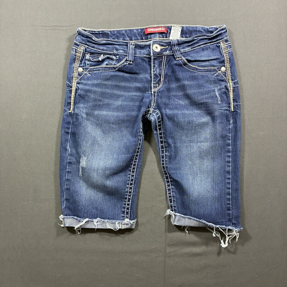 Unionbay Denim Shorts Womens Size 7 Stretch Blue Jean Pockets Y2K 30" Waist